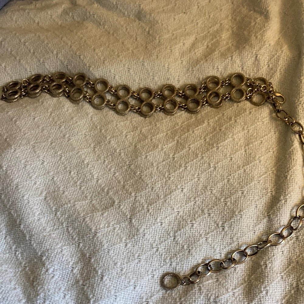 41” silver tone adjustable waist belt